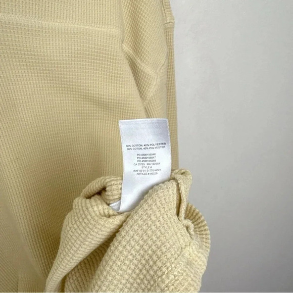 Aritzia Womens Tna Small Waffle Yellow Long Sleeve Top - Picture 11 of 14